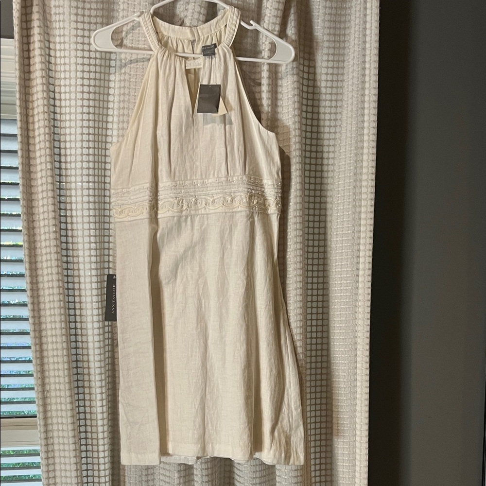 Ann Taylor Ivory Halter Dress